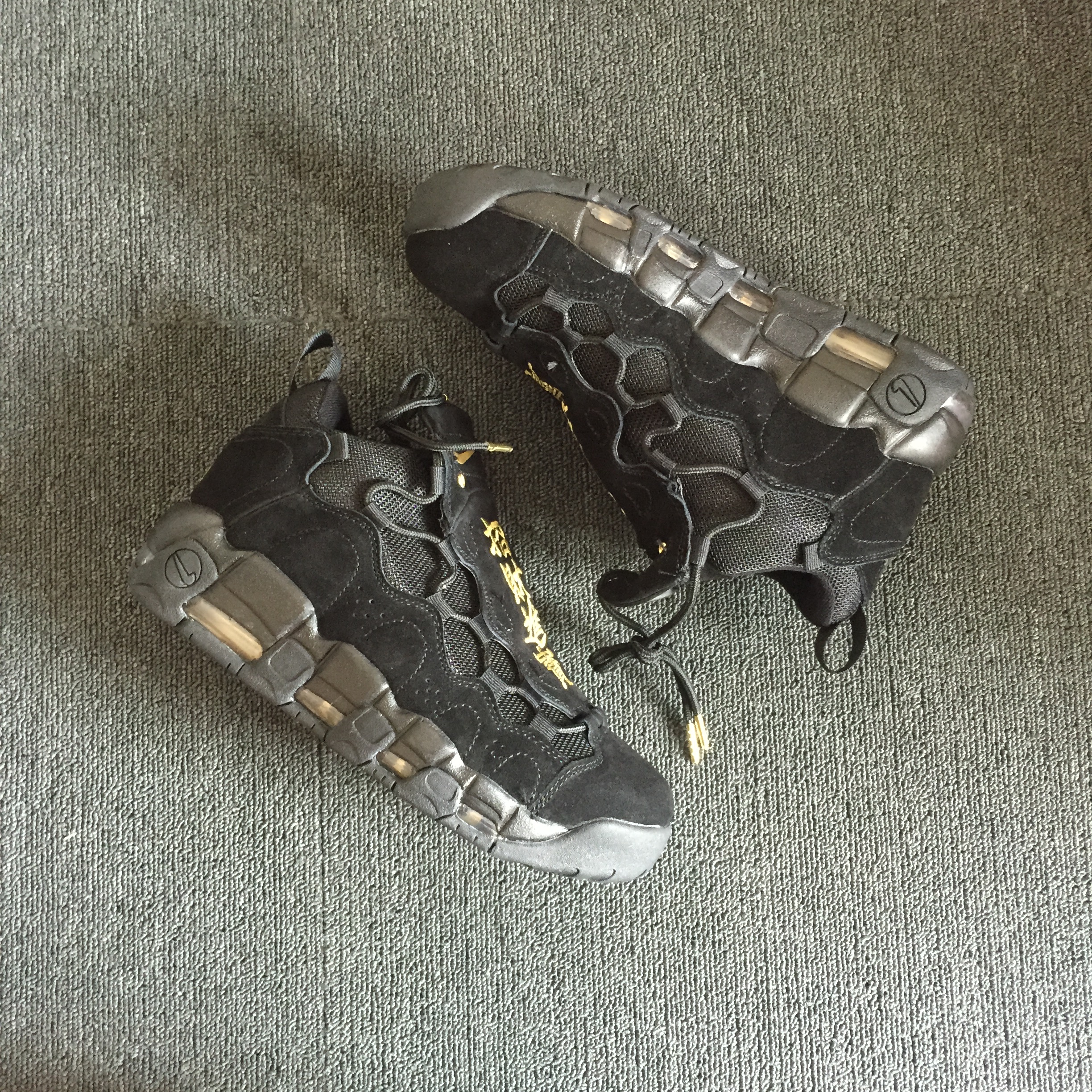 Men Nike Air More Uptempo All Black Shoes